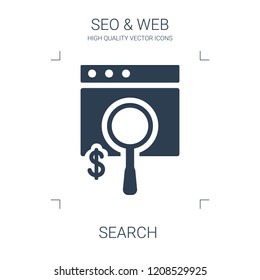 search icon. high quality filled search icon on white background. from seo web collection flat trendy vector search symbol. use for web and mobile