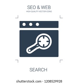 search icon. high quality filled search icon on white background. from seo web collection flat trendy vector search symbol. use for web and mobile