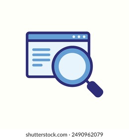 search icon, isolated blue icon theme ecommerce