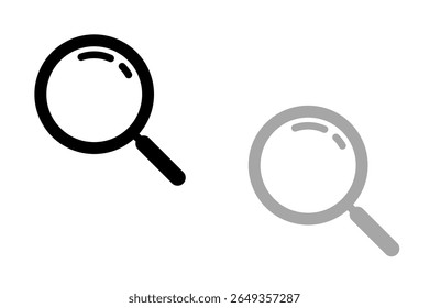 Search Icon. Isolated design vector illustration on black, gray and white background.