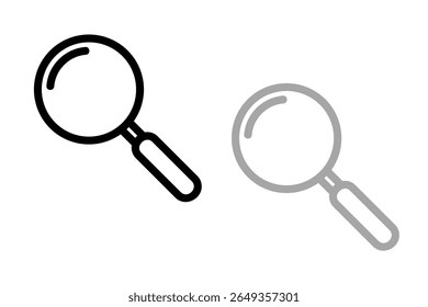 Search Icon. Isolated design vector illustration on black, gray and white background.