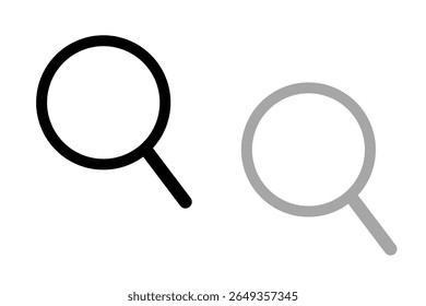 Search Icon. Isolated design vector illustration on black, gray and white background.