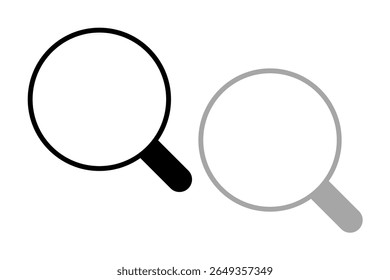 Icono de Búsqueda. Ilustración vectorial de diseño aislado sobre fondo negro, gris y blanco.