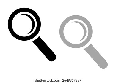 Ícone Pesquisar. Ilustração isolada de vetor de design em fundo preto, cinza e branco.