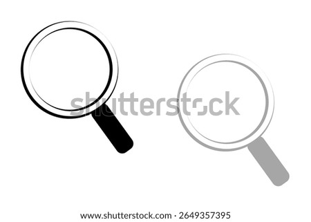 Search Icon. Isolated design vector illustration on black, gray and white background.