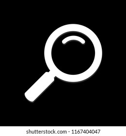 Search icon isolated on black background. Trendy search icon in flat style. Magnifying glass icon for app, ui, logo and web site. Vector illustration, EPS 10