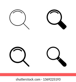 Search icon isolated on white background, magnifying vector for web or mobile