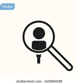 Search Icon isolated on white background. Search people logo symbol