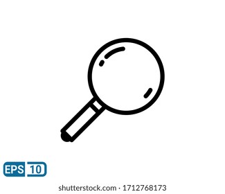 Search icon isolated on white background. Trendy search icon in line style. Magnifying glass icon for graphic designer, ui, logo and website. EPS 10