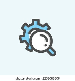  search icon, isolated services colored outline icon in light blue background, perfect for website, blog, logo, graphic design, social media, UI, mobile app