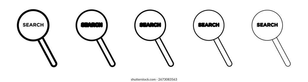 search icon isolated vector on white background set