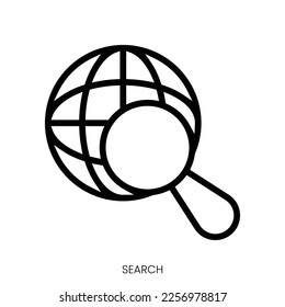 search icon. Line Art Style Design Isolated On White Background