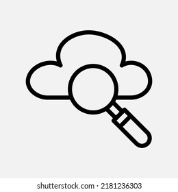 Search icon in line style about cloud computing, use for website mobile app presentation