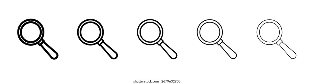 Search icon logo in stroke lines collection