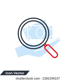 search icon logo vector illustration. Magnifying glass symbol template for graphic and web design collection