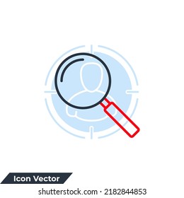 Suchsymbol, Vektorgrafik. Vorlage für die Erstellung von Bildmaterial und Webdesign