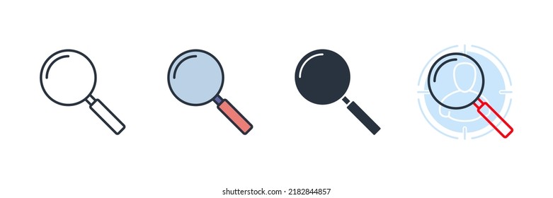 Suchsymbol, Vektorgrafik. Vorlage für die Erstellung von Bildmaterial und Webdesign