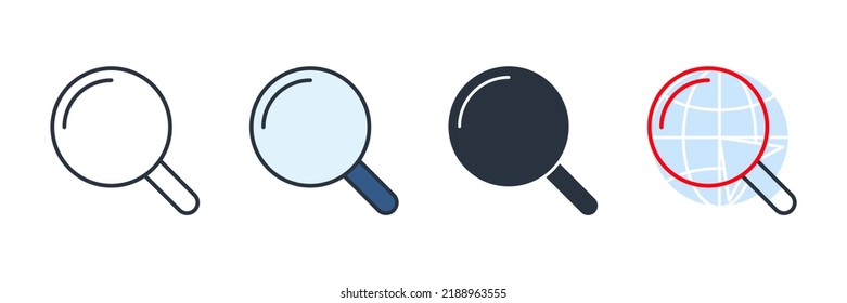 search icon logo vector illustration. Magnifying glass symbol template for graphic and web design collection