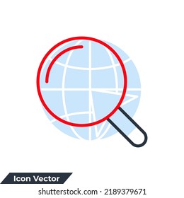 ilustración vectorial del logotipo del icono de búsqueda. Plantilla de símbolo de cristal de ampliación para colección de diseño gráfico y web
