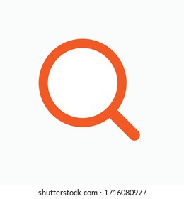 Search Icon. Magnifier Symbol. Presented in Orange Line Art Style.