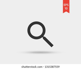 Search Icon. Magnify vector web icon isolated on white background, EPS 10, top view