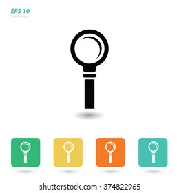 Search Icon. Magnifying Glass and button
