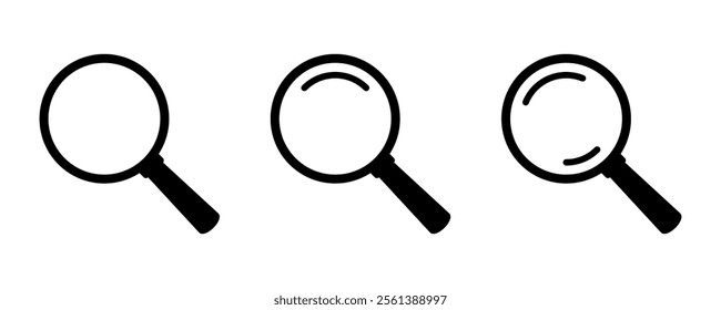 Search icon. Magnifying glass icon, magnifier or loupe icon.