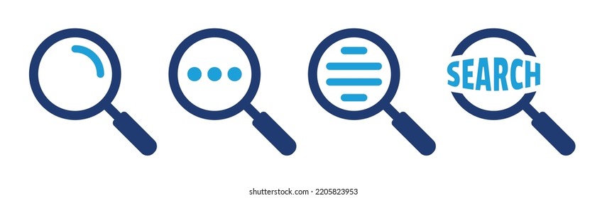 Search icon. Magnifying glass icon set. Vector illustration.