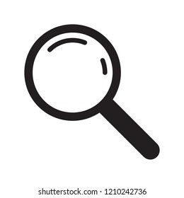 Search icon. Magnifying glass icon, vector magnifier or loupe sign.