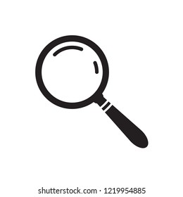 Search icon. Magnifying glass icon, vector magnifier or loupe sign.