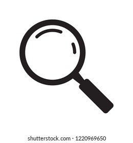 Search icon. Magnifying glass icon, vector magnifier or loupe sign.