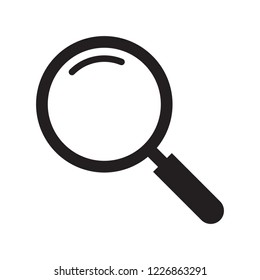 Search icon. Magnifying glass icon, vector magnifier or loupe sign.