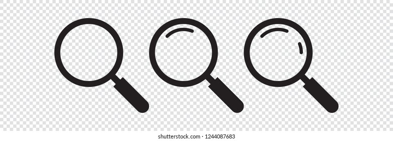 Search icon. Magnifying glass icon, vector magnifier or loupe sign.