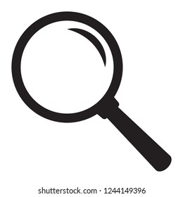 Search icon. Magnifying glass icon, vector magnifier or loupe sign.
