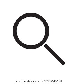 Search icon. Magnifying glass icon, vector magnifier or loupe sign.