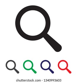 Search icon. Magnifying glass icon, vector magnifier or loupe sign.