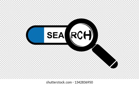 Search Icon Magnifying Glass - Vector Illustration - Isolated On Transparent Background