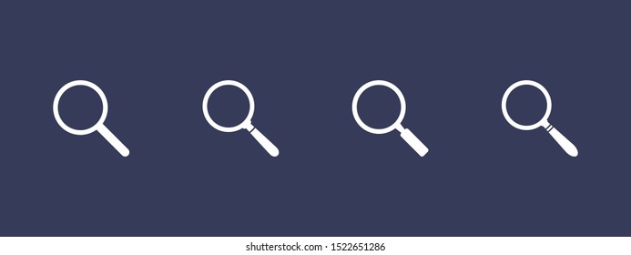 Search icon. Magnifying glass icon, vector magnifier or loupe sign.