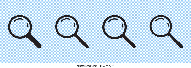 Search icon. Magnifying glass icon, vector magnifier or loupe sign.