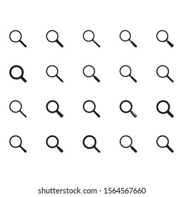 Search icon. Magnifying glass icon, vector magnifier or loupe sign.