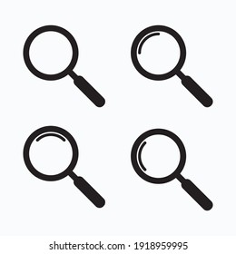 Search icon. Magnifying glass icon, vector magnifier or loupe sign.