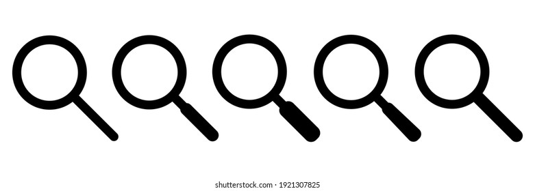 Search icon. Magnifying glass icon, vector magnifier or loupe sign.