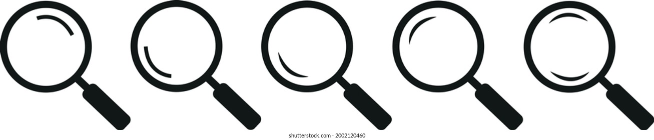 Icono de búsqueda. Icono de la lupa, lupa vectorial o signo de la lupa, aislado