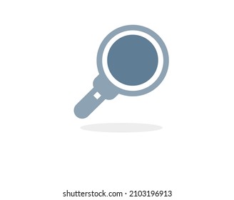 Icono de búsqueda. Icono de cristal de aumento, lupa vectorial o signo de la persiana.apuntando a la derecha con fondo blanco azul claro.