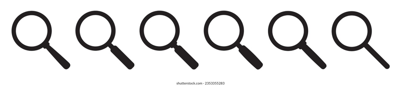 Search icon. Magnifying glass icon, vector magnifier or loupe sign.