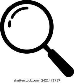 Search icon. Magnifying glass icon, vector magnifier or loupe sign. Realistic magnifying glass, search, analysis concept. magnifier , search stock vector Isolated on Transparent Background,