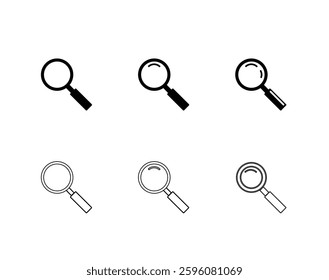 Search icon. Magnifying glass icon, vector magnifier or loupe sign.	