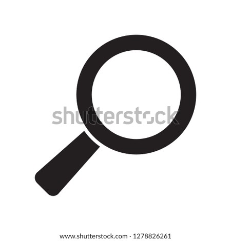Search icon. Magnifying glass icon, vector magnifier or loupe sign.