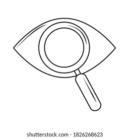 search icon, magnifying observation eye look vector illustration line style