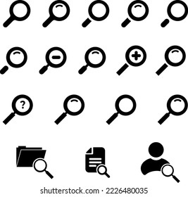 Search icon in many variation. Editable and easy to use.